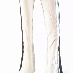 Kangaroos White Cream Beige Blue Striped Lounge Sweatpants Pants Large